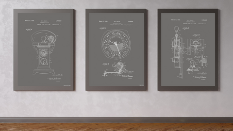 1930 Astronomical Clock Patent Drawing Set