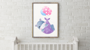 Baby Hippo Nursery Printable