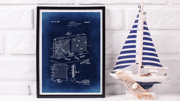 1935 Battleship Game Patent Drawing