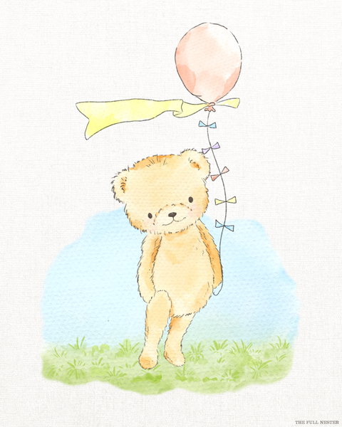 Bear with a Balloon Nursery Printable