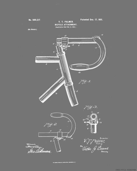 1901 Bicycle Handlebar Patent Drawing