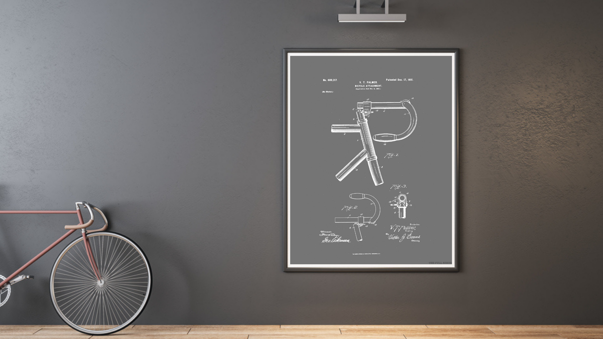 1901 Bicycle Handlebar Patent Drawing