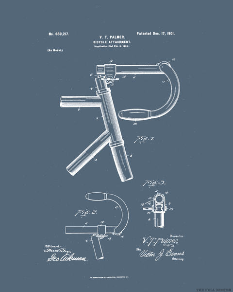 1901 Bicycle Handlebar Patent Drawing