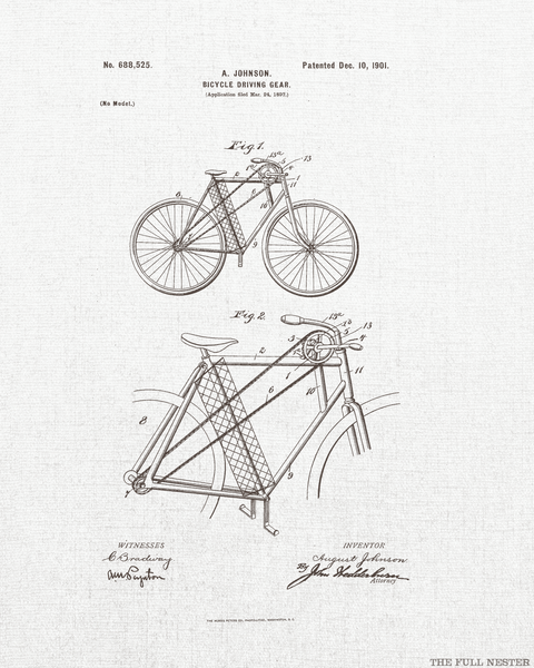 1901 Bicycle Hand Pedal Patent Drawing