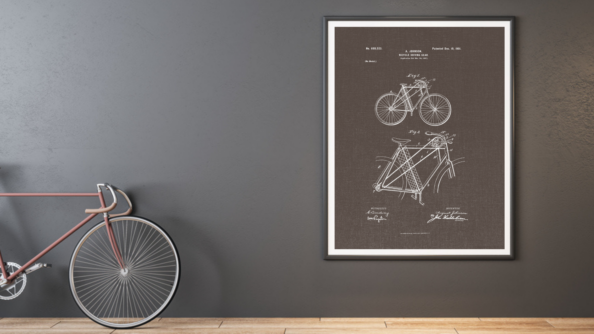 1901 Bicycle Hand Pedal Patent Drawing