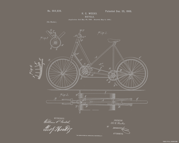 1900 Bicycle Patent Drawing