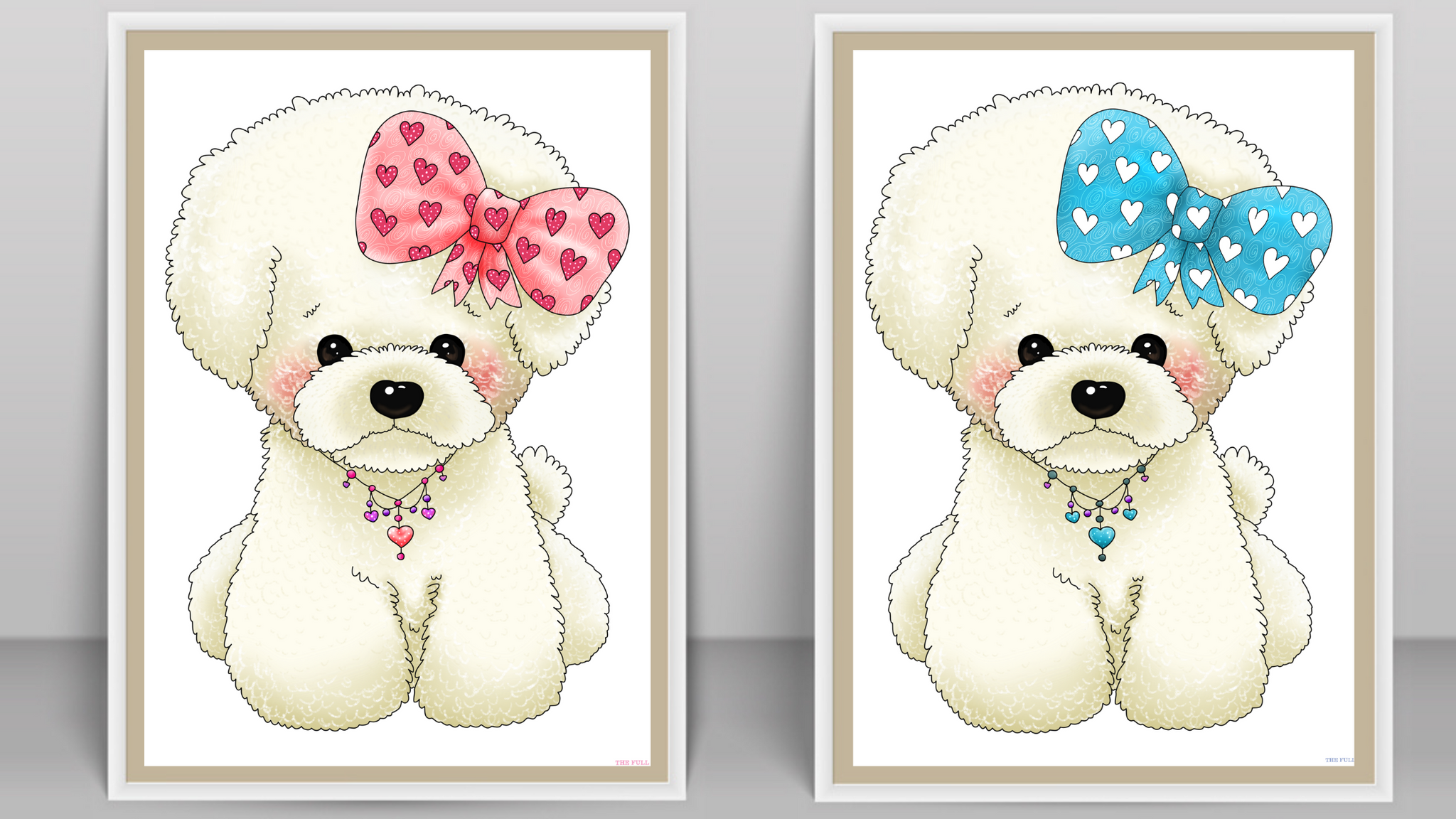 Puppies in Bows Nursery Printable