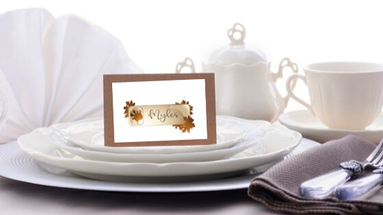 Brown Scroll Placecards printable