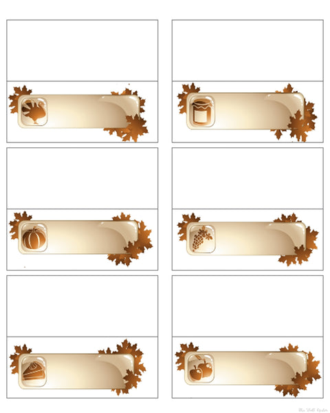 Brown Scroll Placecards printable