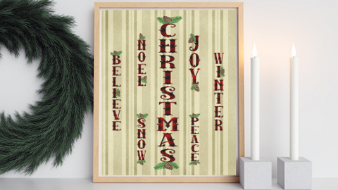 Buffalo Plaid Christmas Words printable