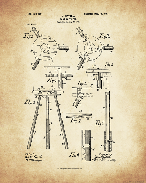 1901 Camera Tripod Patent Drawing