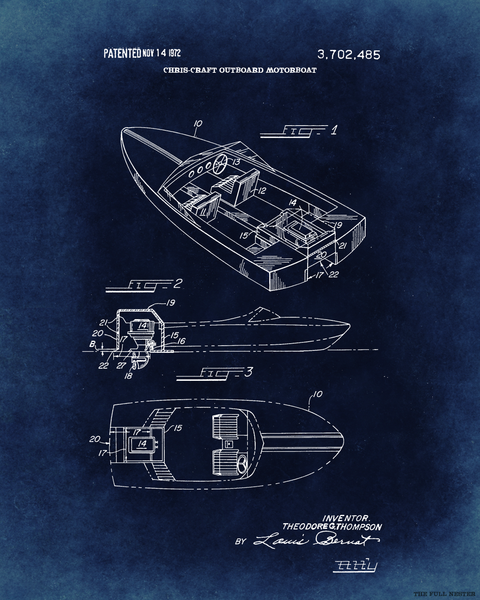 1972 Chris-Craft Outboard Motorboat Patent Drawing