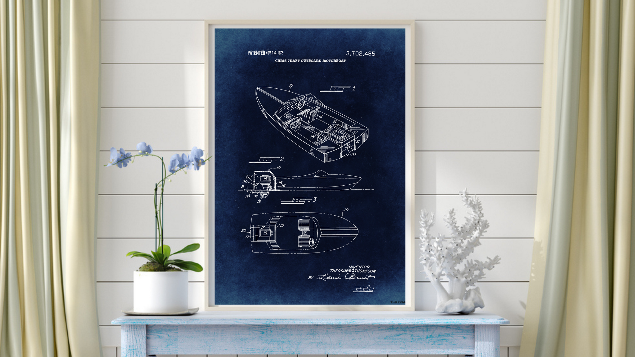 1972 Chris-Craft Outboard Motorboat Patent Drawing