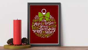 Christmas Words Ornament printable