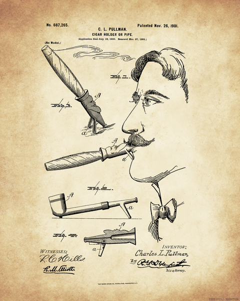 Set of Cigar Holder and Cutter Patent Drawings