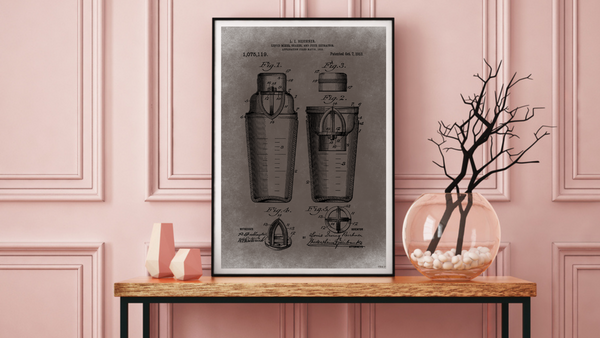 1913 Cocktail Shaker Patent Drawing