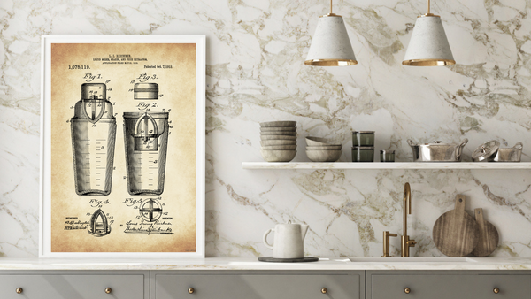 1913 Cocktail Shaker Patent Drawing