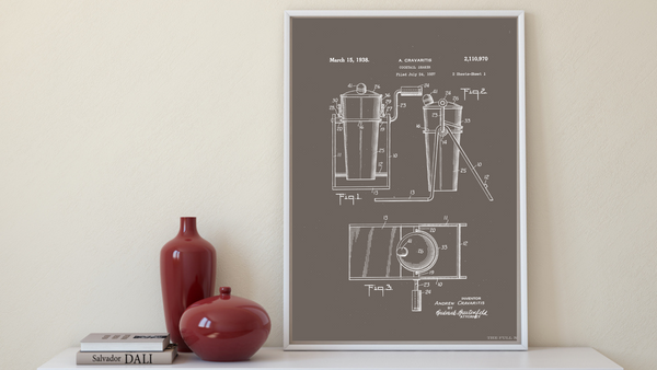 1938 Cocktail Shaker Patent Drawing