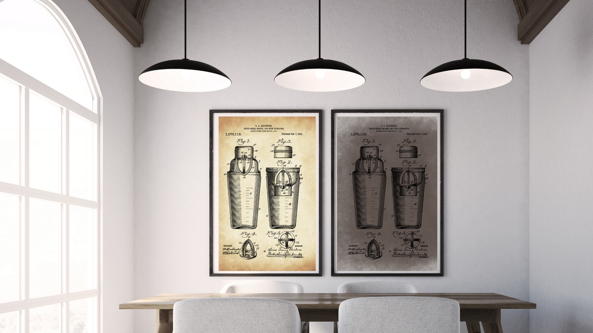 1913 Cocktail Shaker Patent Drawing