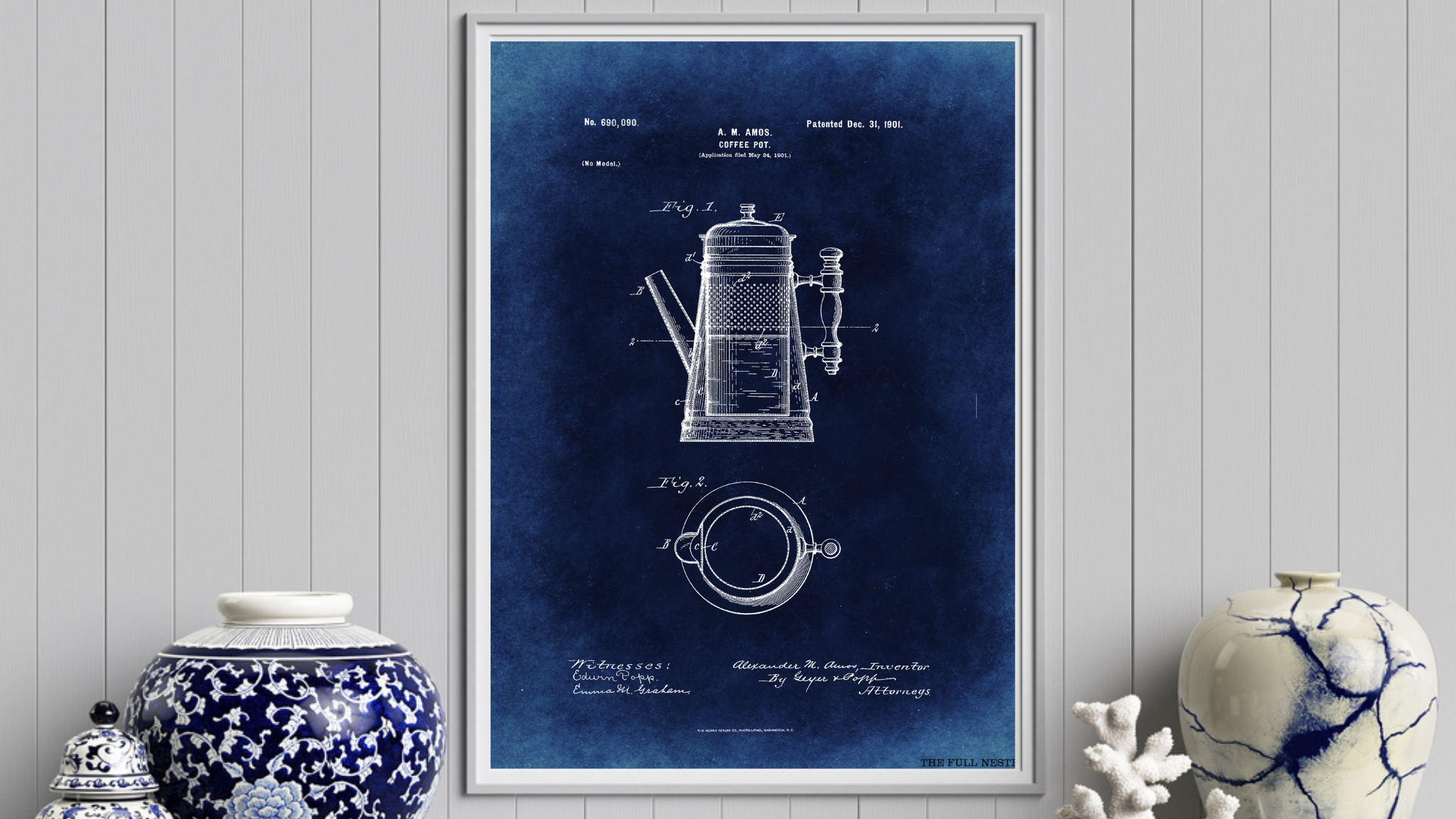 1901 Coffee Pot Patent Drawing