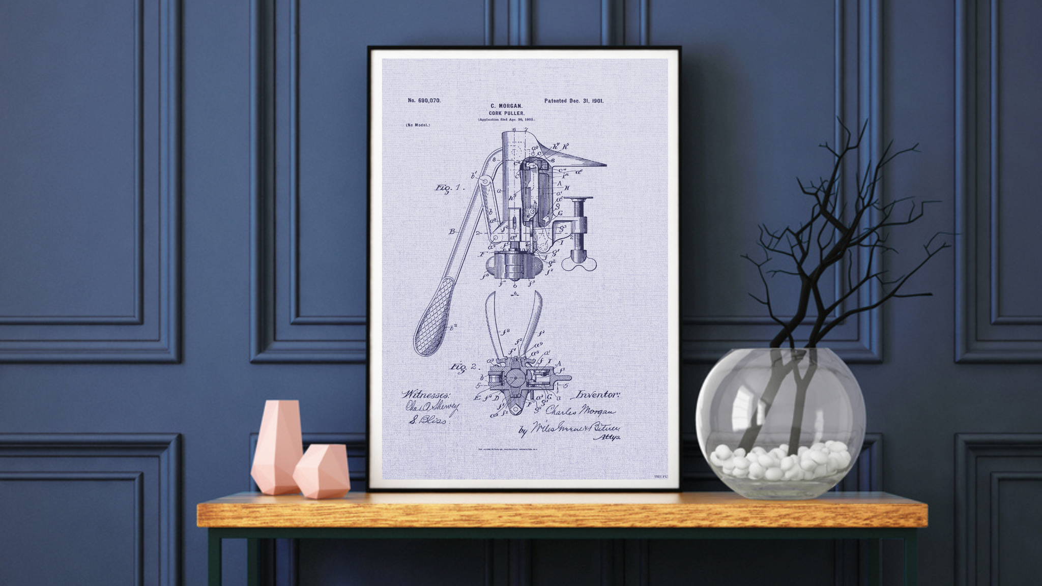 1901 Cork Puller Patent Drawing