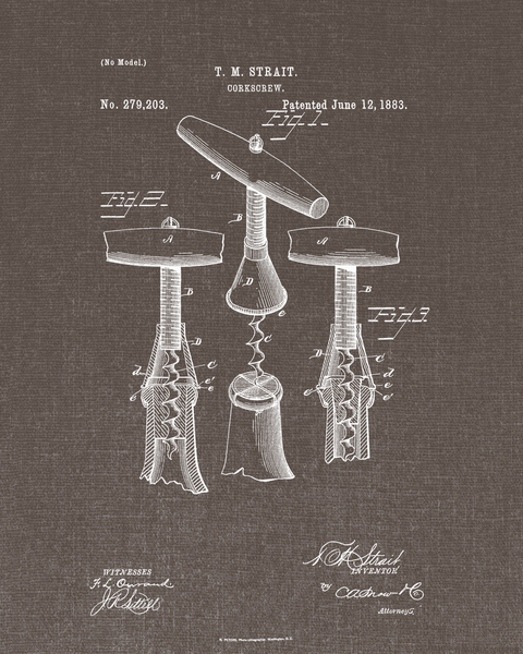 1883 Corkscrew Patent Drawing