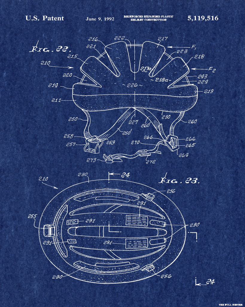 bike helmet patents Cycling Helmet Patent Drawing – The Full Nester Printables
