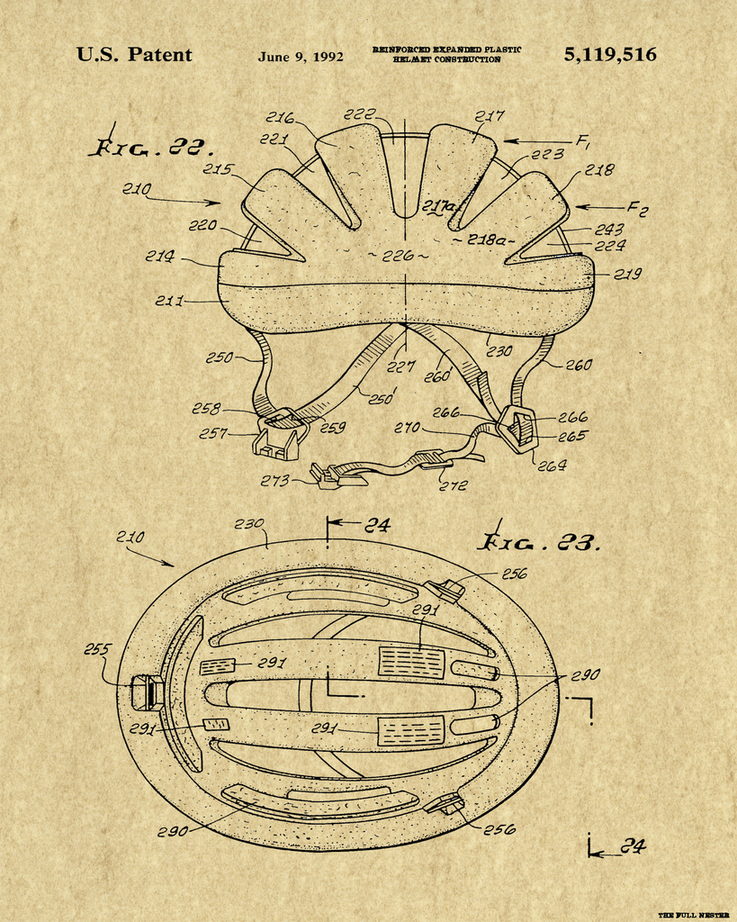 bike helmet patents Cycling Helmet Patent Drawing – The Full Nester Printables