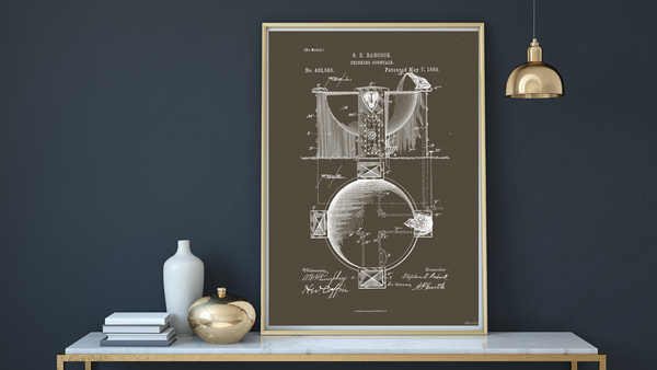 1889 Drinking Fountain Patent Drawing
