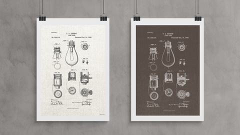 1890 Edison Lamp Base Patent Drawing