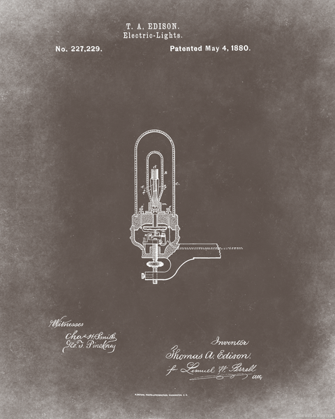 1880 Edison Light Patent Drawing