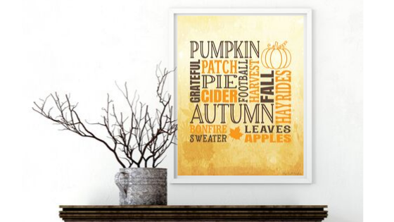 The Words of Fall printable