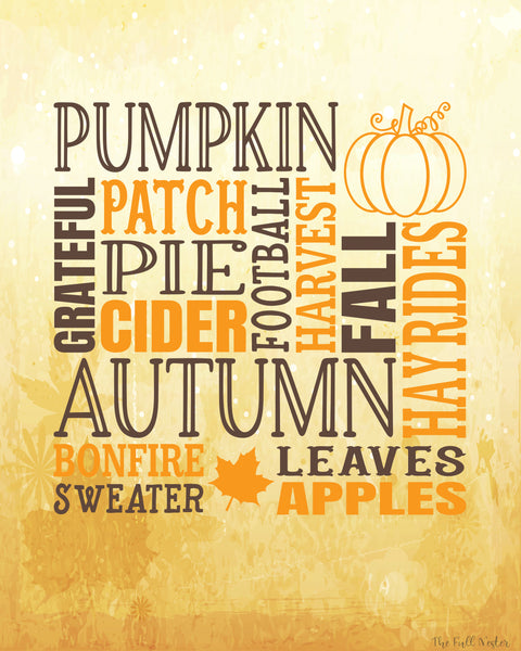 The Words of Fall printable
