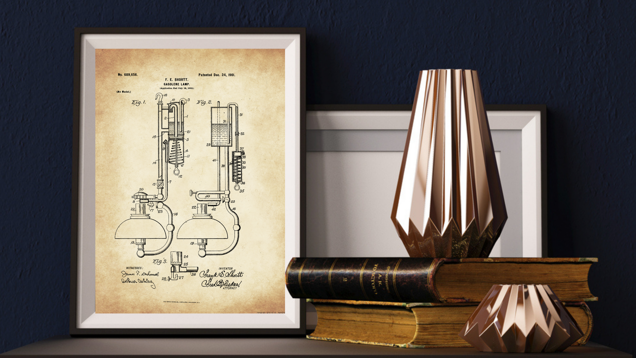 1901 Gas Lamp Patent Drawing