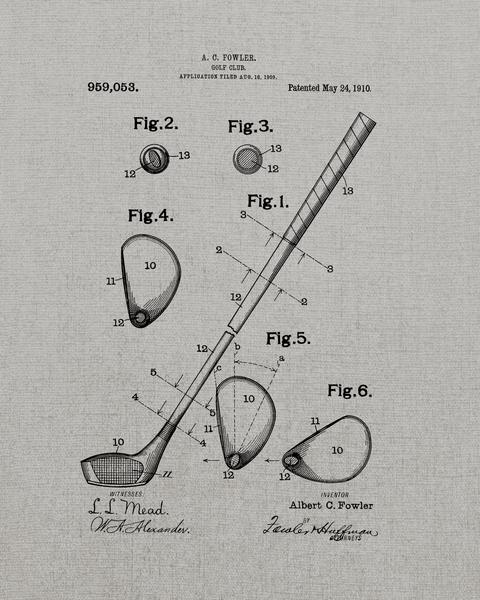 Set of Golf Patent Drawings