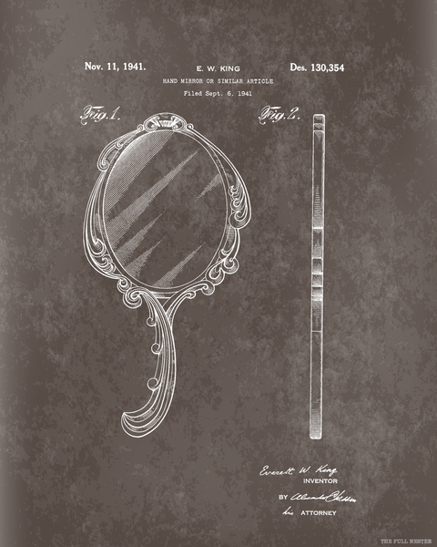 1941 Hand Mirror Patent Drawing