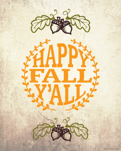 Happy Fall, Y'all printable