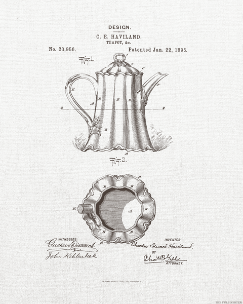 1895 Haviland Teapot Patent Drawing
