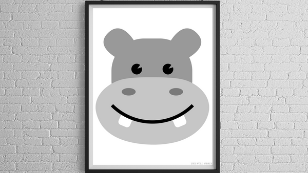 Baby Jungle Hippo Nursery Printable