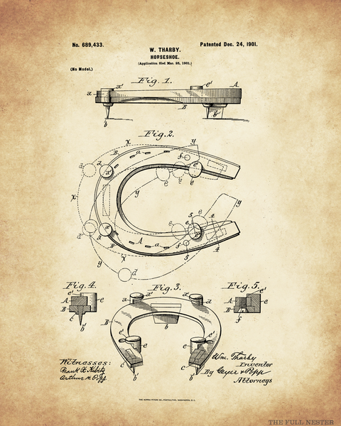 1901 Horseshoe Patent Drawing