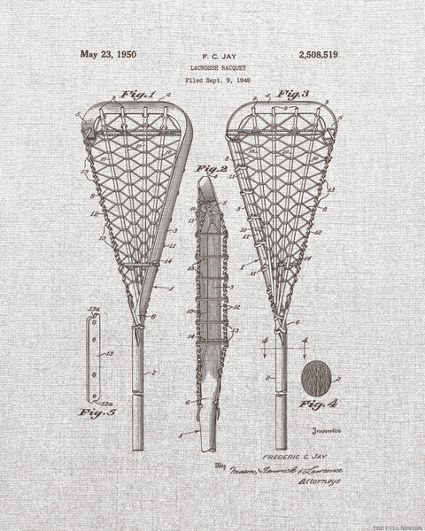 1950 Lacrosse Racquet Patent Drawing