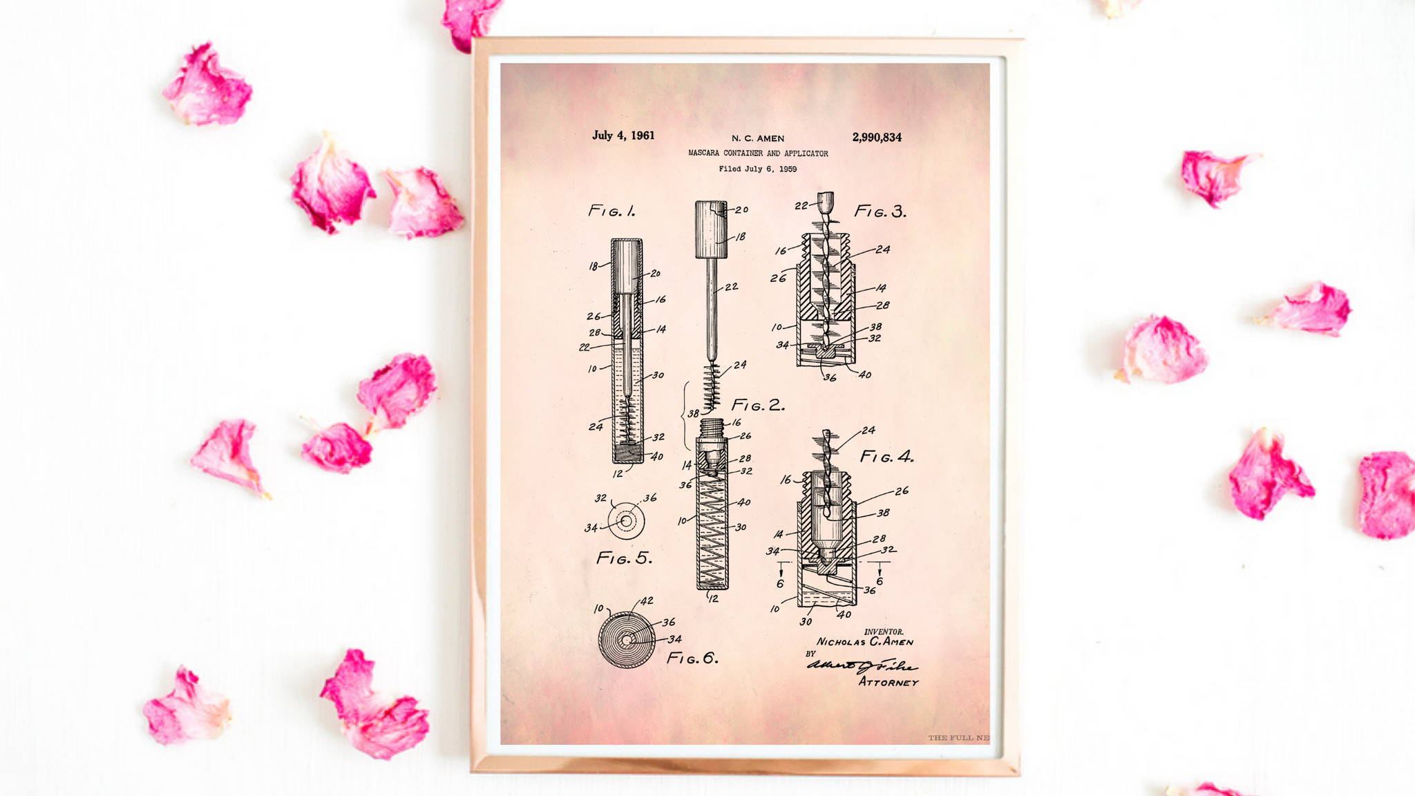 1961 Mascara Applicator Patent Drawing