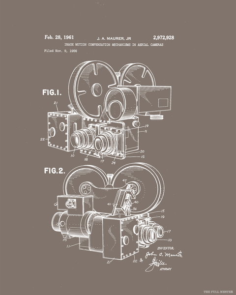 1961 Motion Picture Camera Patent Drawing