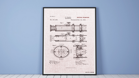 1891 Nautical Telescope Patent Drawing