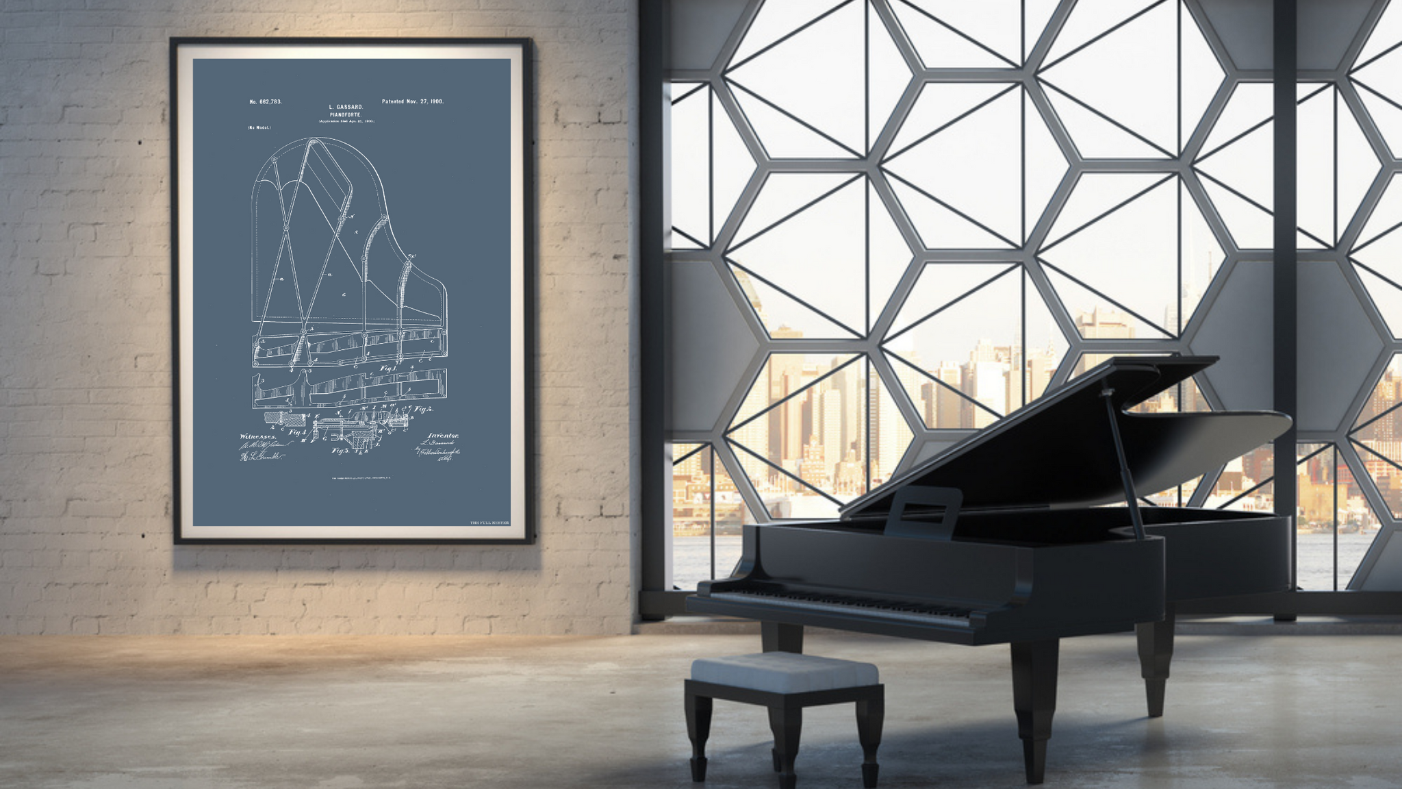 1900 Pianoforte Patent Drawing