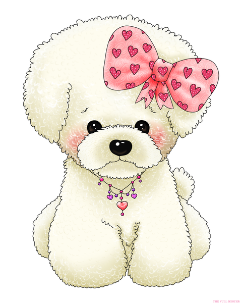Puppies in Bows Nursery Printable
