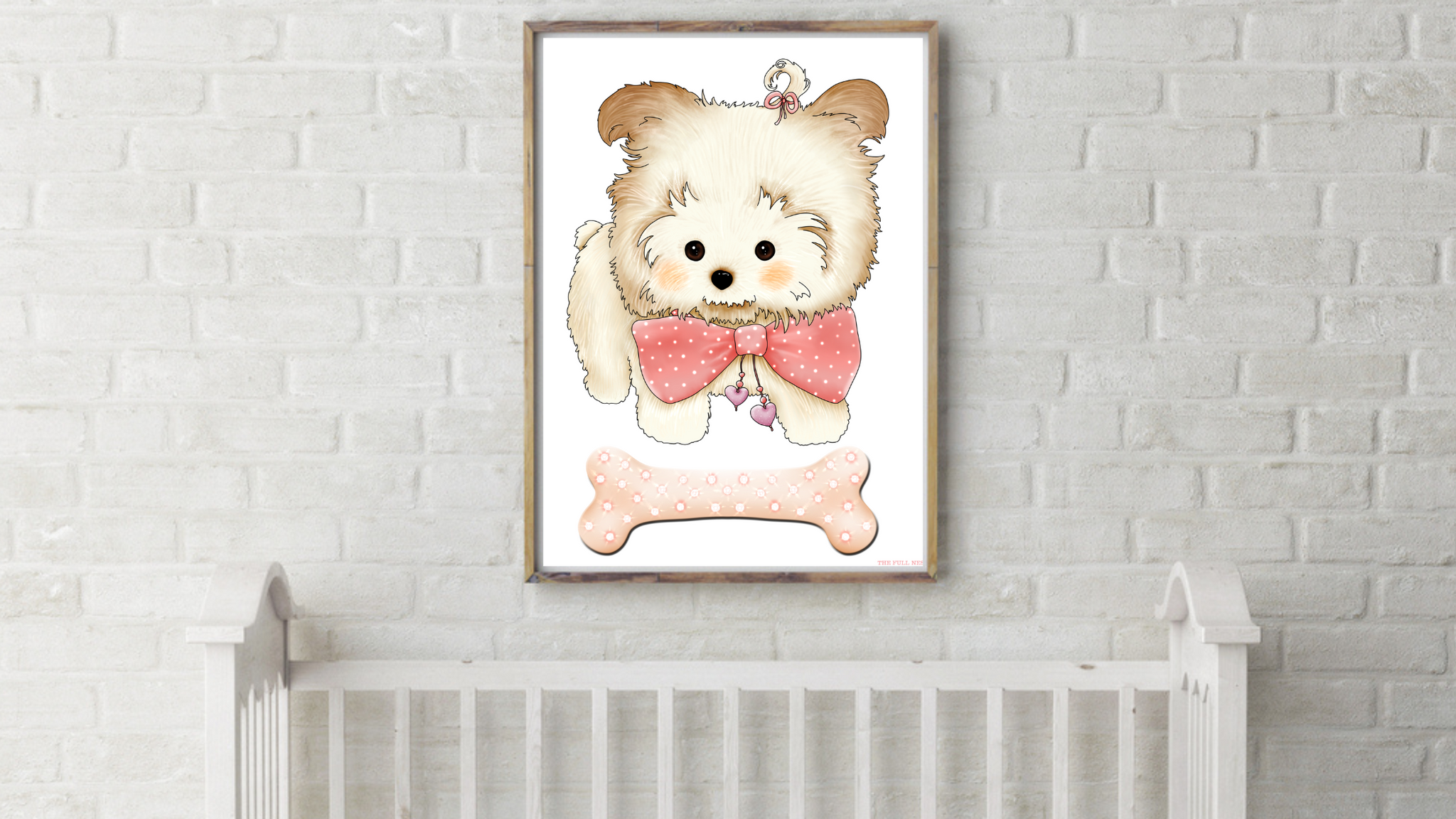 Pink Bow Tie Puppy Nursery Printable