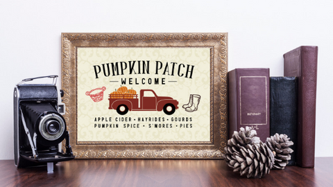 Pumpkin Patch with Vintage Truck printable