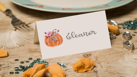Pumpkin Rose Placecards printable