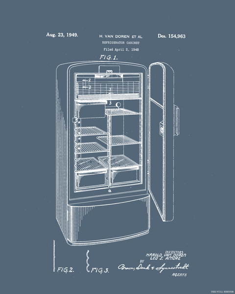 1949 Refrigerator Patent Drawing